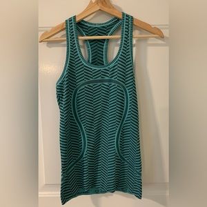 Lululemon Green and Grey Swiftly Tank Size 4